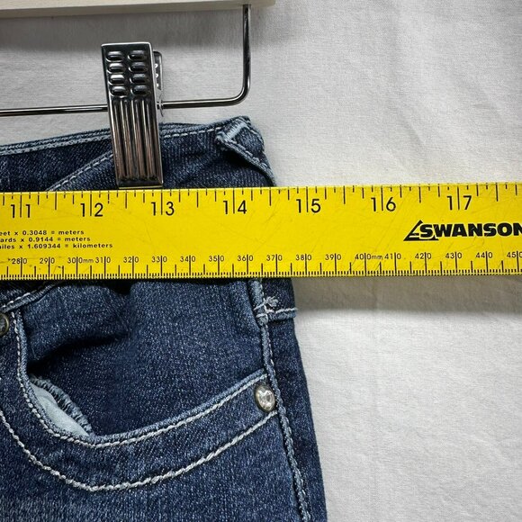 True Religion Jeans Womens Straight Leg Size 29 Stone Wash Embroidered Pockets - Picture 6 of 8